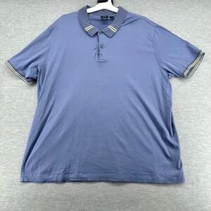 Hugo Boss Polo Shirt Mens XXXL Blue Mercerized Cotton Short Sleeve Tipped Collar